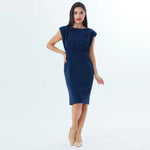 Plain Fashion Dress For Women Navy Image