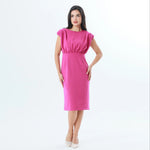 Plain Fashion Dress For Women Rose Image