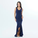 Plain Fashion Dress For Women Navy Image