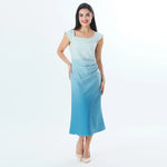 Dip-Dye Fashion Dress For Women Blue Image