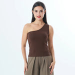 Plain Fashion Vest For Women Dark Brown Image