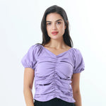 Quilting Fashion Blouse For Women Purple Image