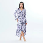 Floral Fashion Dress For Women Purple Image