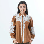 Laced Fashion Shirt For Women Brown Image