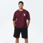Maroon Printed T.Shirt for Men Image