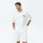 Beige Printed T.Shirt for Men Image