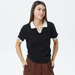 Color-Blocked Polo Shirt for Women Image