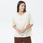 Beige Embroidery Printed T.Shirt for Women Image