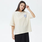 Beige Embroidery Printed T.Shirt for Women Image