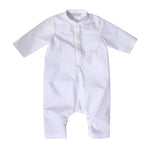 White Embroidery Romper For Baby Boy Image
