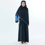 Color-Blocked Arabic Abaya For Women Black Image