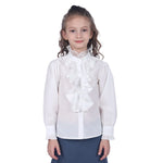 Off White Plain Formal Shirt For Girls Image