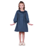 Quilting Formal Dress For Girls Navy Image