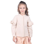 Plain Formal Shirt For Girls Dark Beige Image