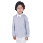 Striped Formal Shirt For Boys Blue Grey Image