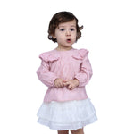 Light Pink Printed Formal Blouse For Baby girl Image