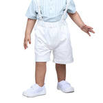Off White Plain Formal Shorts For Baby boy Image