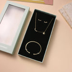 10Y+ Gold Golden Smily Face Set For Girls - Necklace, Earring and Ring Image