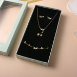 10Y+ Gold Golden Butterfly Set For Girls - Necklace, Earring, Ring and Bracelet Image