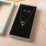10Y+ Gold Golden Butterfly Set For Girls - Necklace, Earring and Ring Image