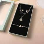 10Y+ Gold Golden Flower Set For Girls - Necklace, Earring, Ring and Bracelet Image