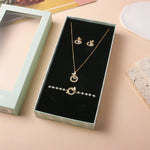 10Y+ Gold Golden Circle Set For Girls - Necklace, Earring and Ring Image