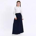 White Embroidery Uniform Shirt for Girls Image
