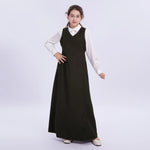 Army Green Embroidery Uniform Dress for Girls Image