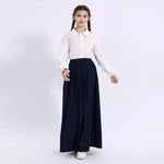 White Embroidery Uniform Shirt for Girls Image