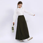 White Embroidery Uniform Shirt for Girls Image