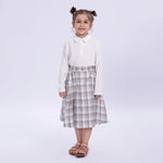 White Embroidery Basic Polo Shirt for Girls Image