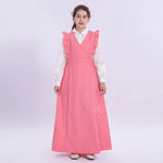 Dark Pink Embroidery Uniform Dress for Girls Image