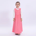 Dark Pink Embroidery Uniform Dress for Girls Image