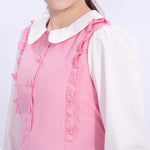 Color-Blocked Uniform Dress for Girls Image