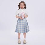 White Embroidery Uniform Shirt for Girls Image