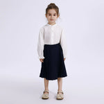 White Embroidery Uniform Shirt for Girls Image
