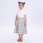 White Embroidery Basic Polo Shirt for Girls Image