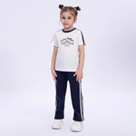 Navy Embroidery School Sport Pants for Girls Image