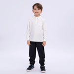 Black Embroidery Uniform Pants for Boys Image