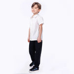 White Embroidery Uniform Shirt for Boys Image