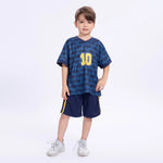 Navy Printed Sport Shorts for Boys Image