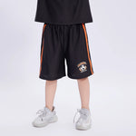 Black Printed Sport Shorts for Boys Image