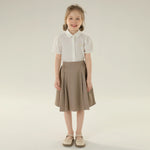 Jacquard Street Look Puff Sleeve Shirt For Girls