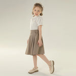 Jacquard Street Look Puff Sleeve Shirt For Girls