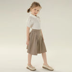 Jacquard Street Look Puff Sleeve Shirt For Girls