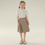 Jacquard Street Look Puff Sleeve Shirt For Girls