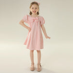 فستان جاكار بأكمام منفوخة للبنات