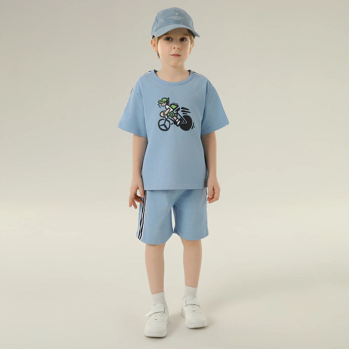 تيشيرت رياضي مطبوع بأكمام للأولاد