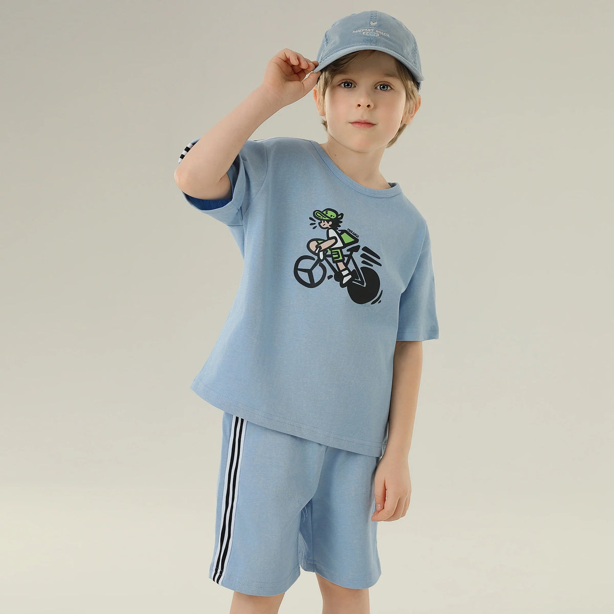 تيشيرت رياضي مطبوع بأكمام للأولاد