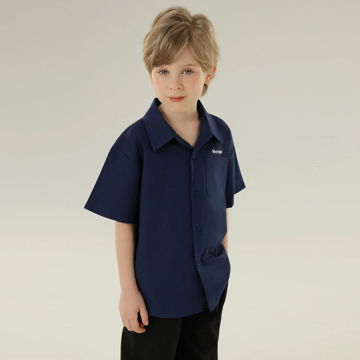 قميص مطرز بأكمام طويلة بتصميم عصري للأولاد